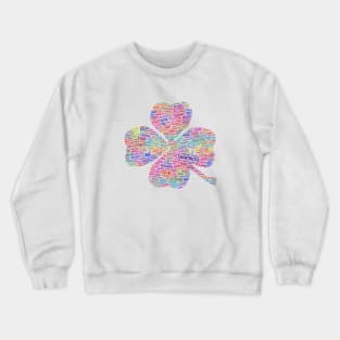 Shamrock Leaf Silhouette Shape Text Word Cloud Crewneck Sweatshirt